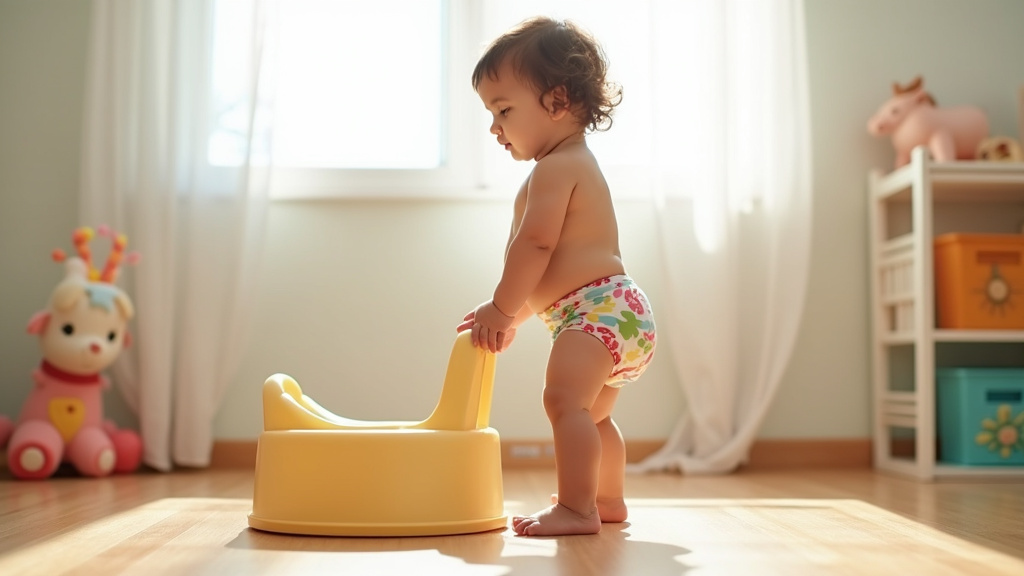 Collection de culottes d'apprentissage colorées sur un lit d'enfant