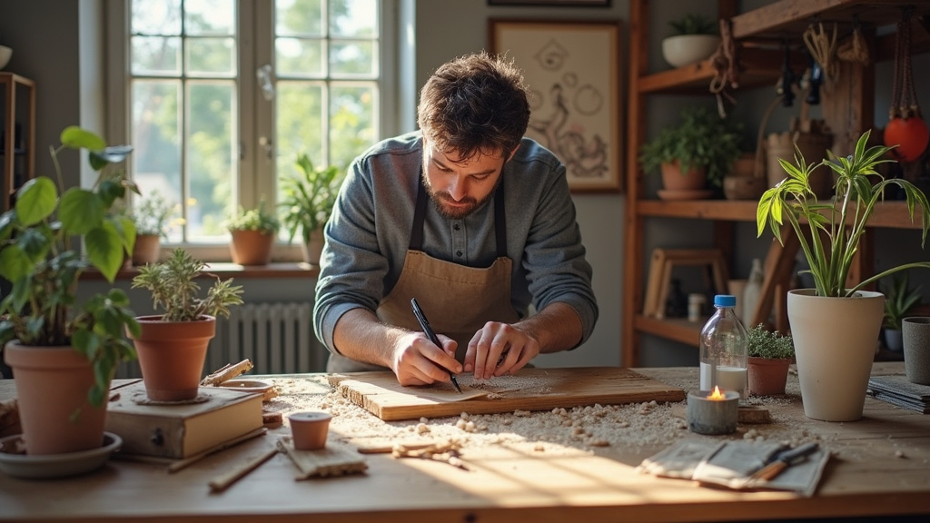 Équipe de formateurs professionnels en train de filmer un cours de bricolage dans un atelier bien équipé