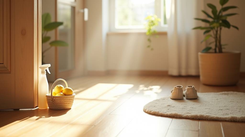 Cuisine épurée avec produits ménagers naturels en bocaux rangés