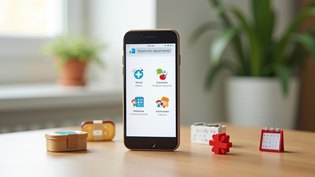 Parent consultant Mon Espace Famille sur un ordinateur portable, avec un enfant à côté